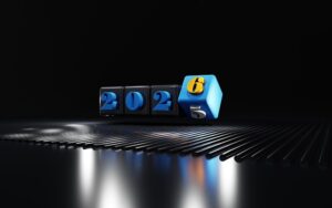 Image of blocks with numerals depicting calendar year changing from 2025 to 2026