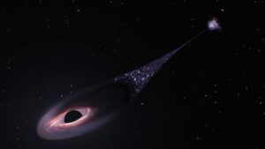 Picture of a black hole in outer space
