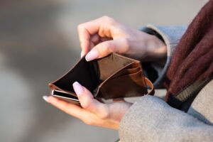 image of hands holding an empty wallet open